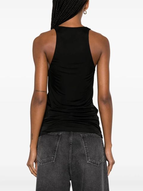 Saint Laurent plunging satin tank top - Black - zdjęcie produktu nr 2