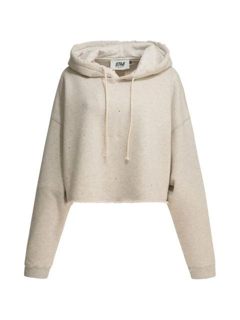 Golden Goose crystal-embellished distressed hoodie - Neutrals - zdjęcie produktu nr 1