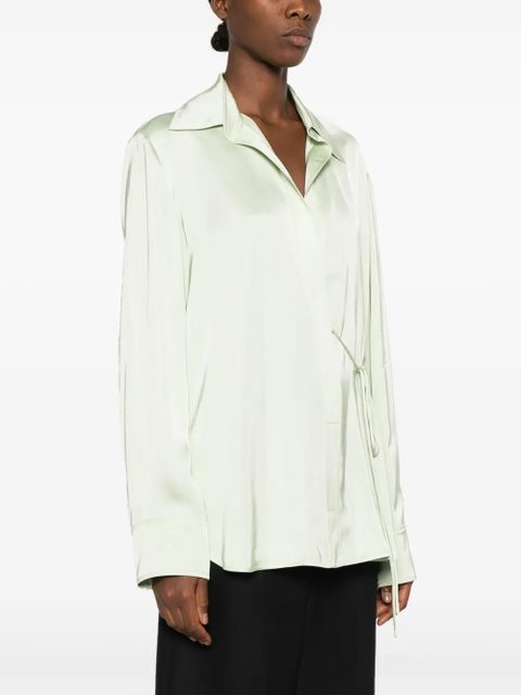 Jil Sander wrap satin shirt - Green