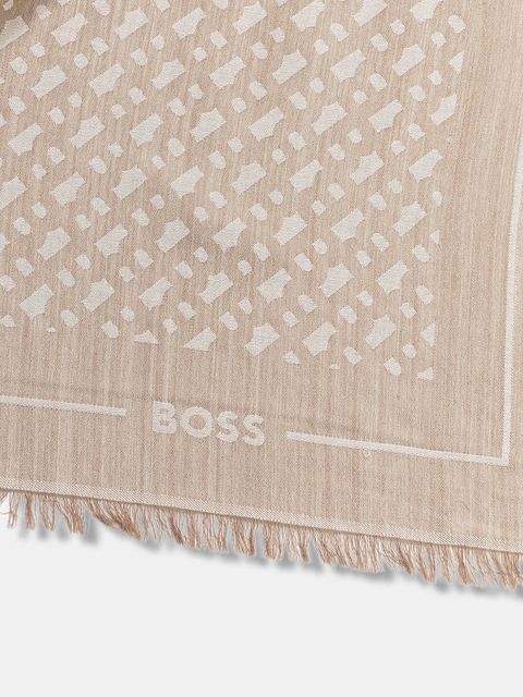 BOSS chusta z domieszką wełny kolor beżowy 50517733 - zdjęcie produktu nr 2