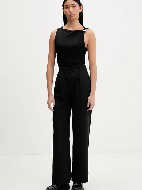 HUGO bluzka damska kolor czarny gładka 50555782