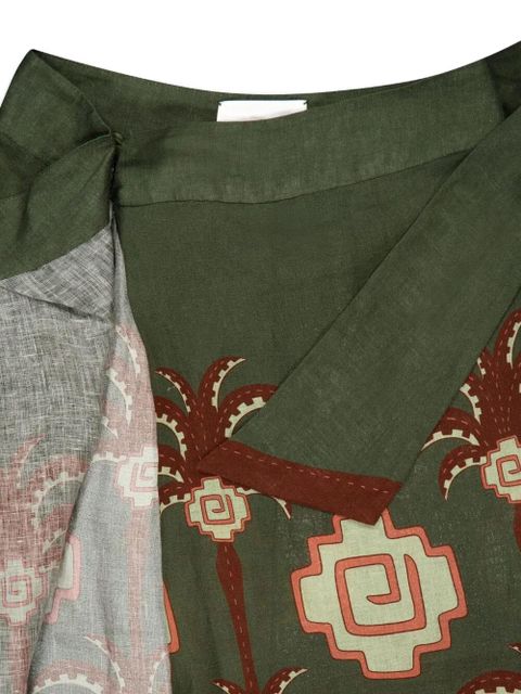 Johanna Ortiz Amazon Echoes linen skirt - Green