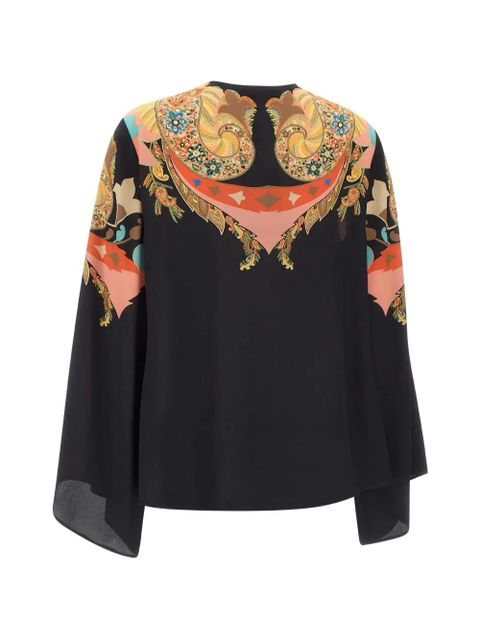 ETRO flared-sleeve paisley blouse - Black