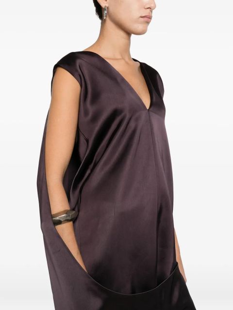 Sportmax V-neck draped maxi dress - Brown