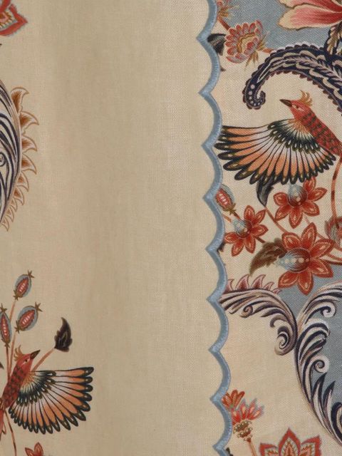 FARM Rio scalloped-edge floral-print skirt - Neutrals