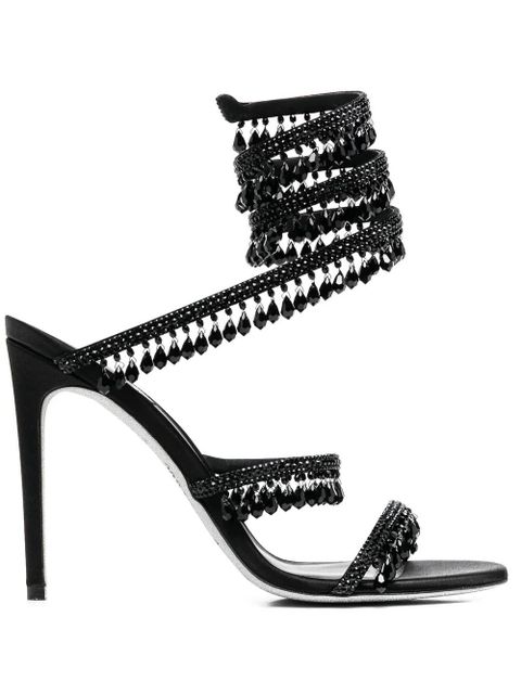 René Caovilla Chandelier crystal-embellished sandals - Black - zdjęcie produktu nr 1