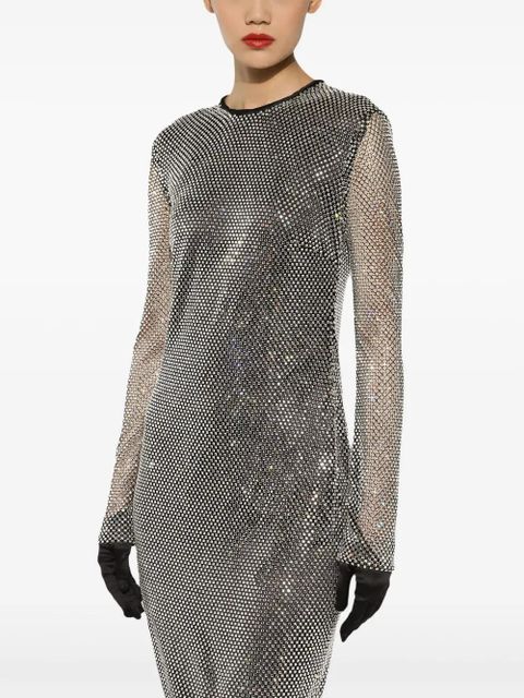 Dolce & Gabbana crystal-embellished dress - Silver