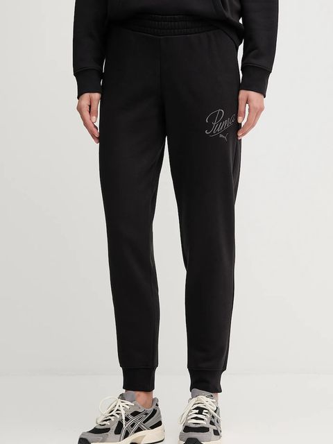 Puma spodnie dresowe damskie kolor czarny gładkie 688074 - zdjęcie produktu nr 1