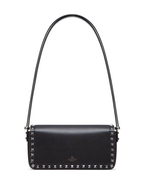 Valentino Garavani Rockstud23 E/W leather shoulder bag - Black