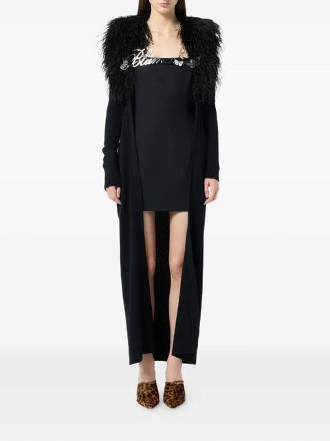 Blumarine logo-rose-embellishment mini dress - Black - zdjęcie produktu nr 2