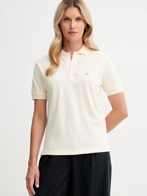 Bally polo bawełniane damski kolor beżowy WJE080 - zdjęcie produktu nr 1