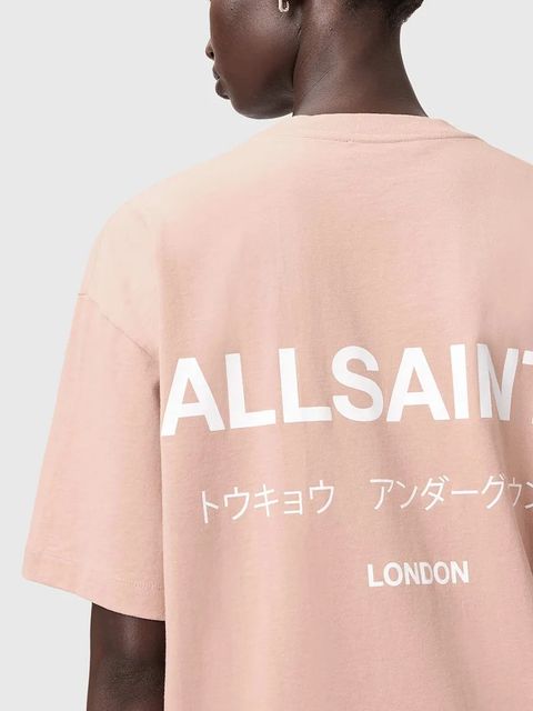 AllSaints t-shirt bawełniany damski kolor beżowy W202JC