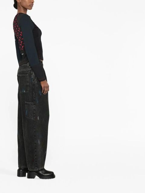 Maison Margiela Paint wide-leg jeans - Black