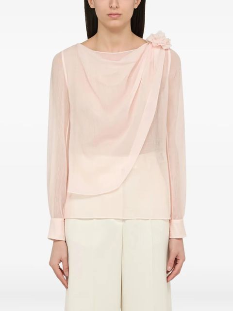 Chloé draped flower-embellished top - Pink - zdjęcie produktu nr 1