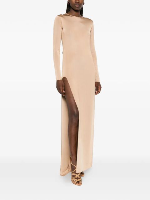 TOM FORD long-sleeve side-slit gown - Brown - zdjęcie produktu nr 2