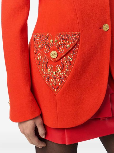 Versace crystal-embellished blazer - Red