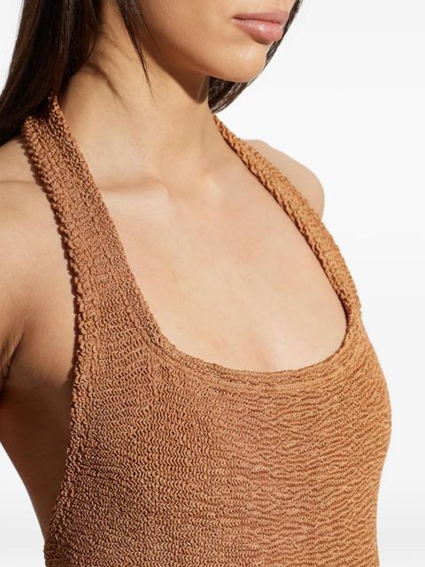 Hunza G Sandy metallic crinkle swimsuit - Neutrals - zdjęcie produktu nr 2