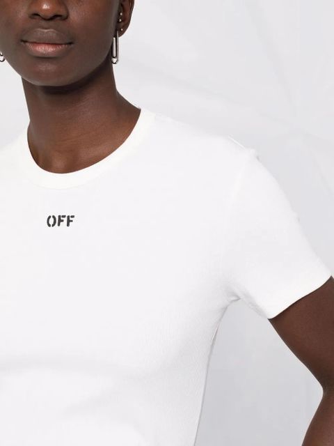 Off-White ribbed logo-print T-shirt