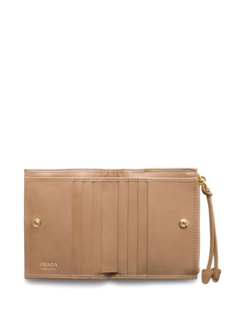 Prada small leather wallet - Neutrals