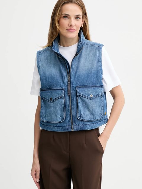 G-Star bezrękawnik jeansowy 0 kolor niebieski przejściowy D26944.E090 - zdjęcie produktu nr 1