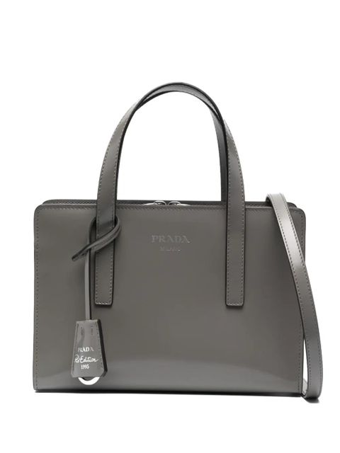 Prada mini Re-edition 1995 brushed-leather tote bag - Grey - zdjęcie produktu nr 1