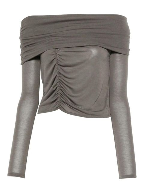 ALOHAS off-shoulder ruched top - Grey - zdjęcie produktu nr 1