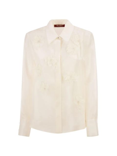 Max Mara Mseagi embroidered-flower silk shirt - Neutrals - zdjęcie produktu nr 1