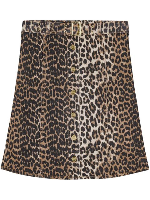 GANNI leopard-print strapless organic-cotton top - Brown - zdjęcie produktu nr 1
