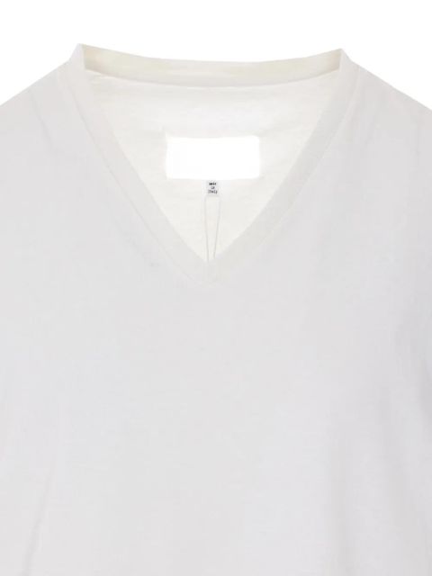 Maison Margiela floral-print V-neck T-shirt - White