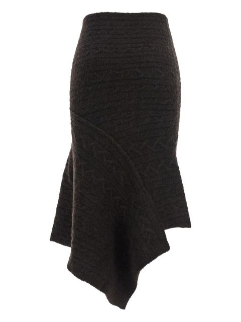 The Attico cable-knit asymmetric skirt - Brown - zdjęcie produktu nr 2
