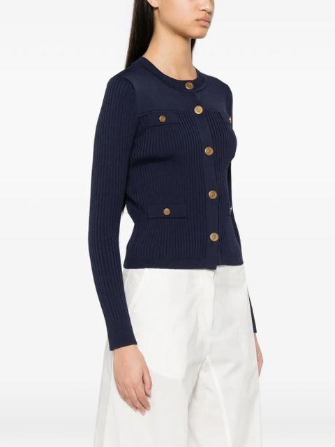 TWINSET ribbed-knit button-up cardigan - Blue