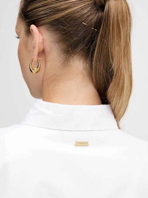 Barbour koszula bawełniana Wren damska kolor biały relaxed z kołnierzykiem klasycznym LSH1723