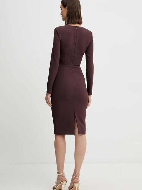 Elisabetta Franchi sukienka kolor bordowy mini dopasowana AB80557E2