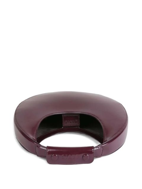 STAUD Moon crescent patent-leather tote bag - Red