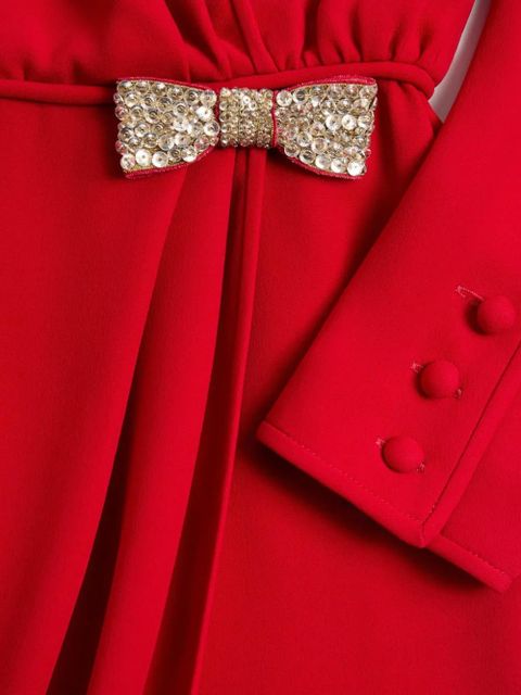 Valentino Garavani bow-detail midi dress - Red - zdjęcie produktu nr 2
