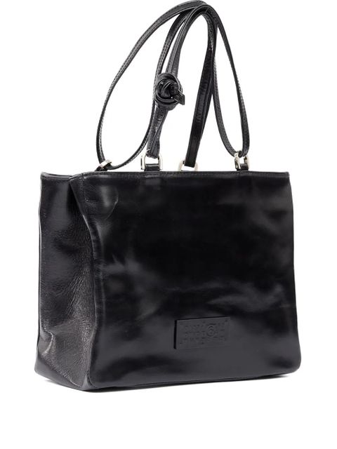 MM6 Maison Margiela leather tote bag - Black - zdjęcie produktu nr 1