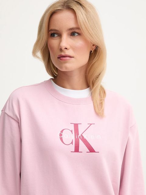 Calvin Klein Jeans bluza damska kolor różowy z nadrukiem LV047B234G
