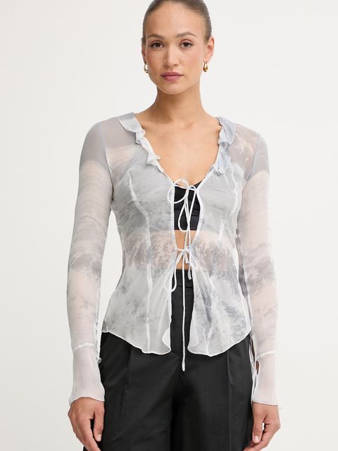 Patrizia Pepe bluzka koszulowa damska z wiskozy - zdjęcie produktu nr 1