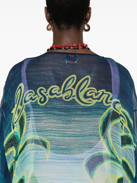 Casablanca silk chiffon maxi dress - Blue