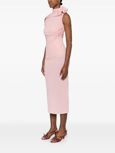 Magda Butrym ruched mock-neck midi dress - Pink