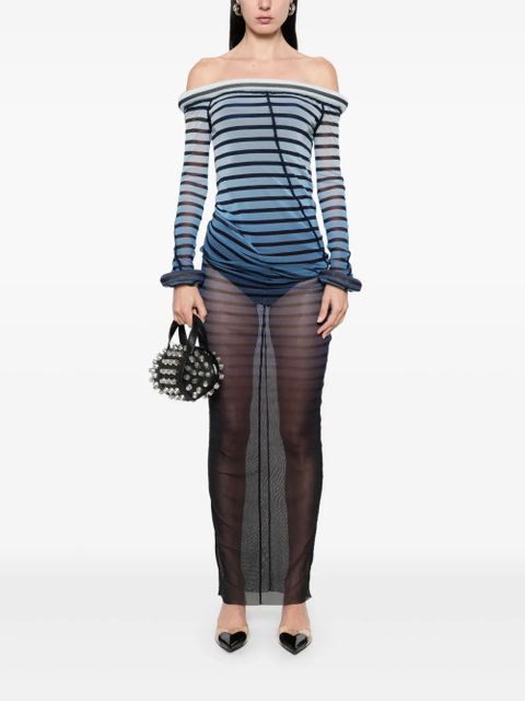 Jean Paul Gaultier striped maxi dress - Black - zdjęcie produktu nr 2