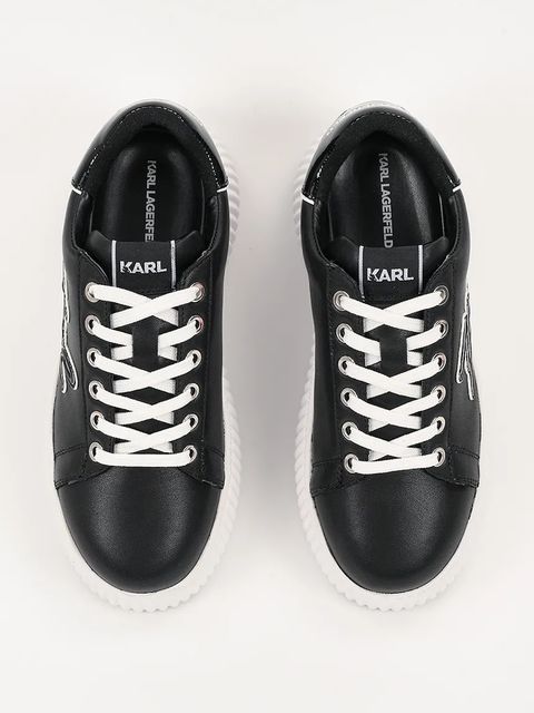 Karl Lagerfeld sneakersy skórzane KREEPER LO kolor czarny KL42311A