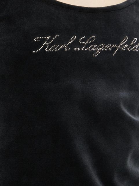 Karl Lagerfeld top welurowy kolor czarny A1W44006