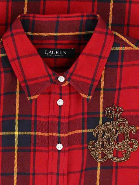 Lauren Ralph Lauren beaded plaid shirt - Red