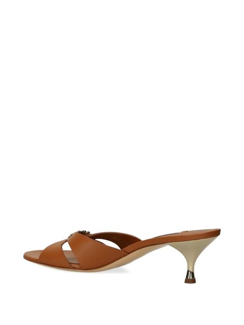 Casadei logo-plaque leather sandals - Brown