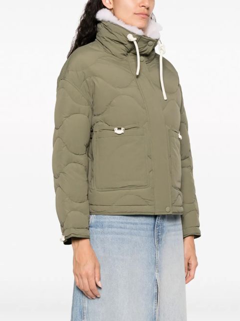 Yves Salomon high-neck quilted jacket - Green