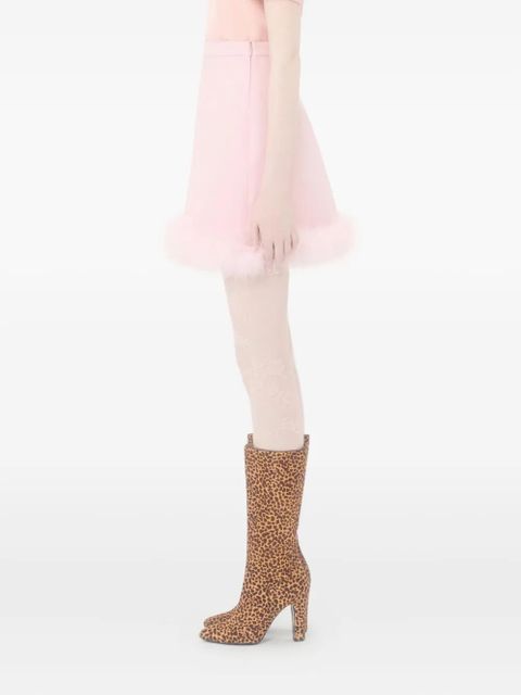 Valentino Garavani short crepe couture skirt with feathers - Pink - zdjęcie produktu nr 2