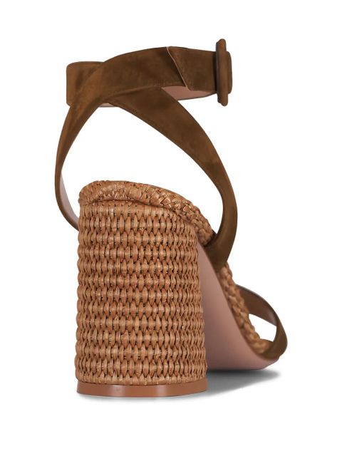 Gianvito Rossi Luana woven buckled-fastening sandals - Brown - zdjęcie produktu nr 2