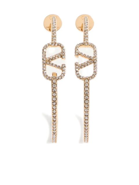 Valentino Garavani VLogo Signature crystal hoop earrings - Gold - zdjęcie produktu nr 1