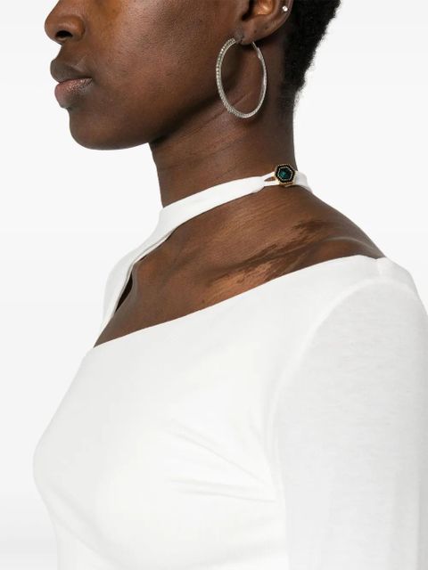 MANURÍ Sandy cut out-detail blouse - White